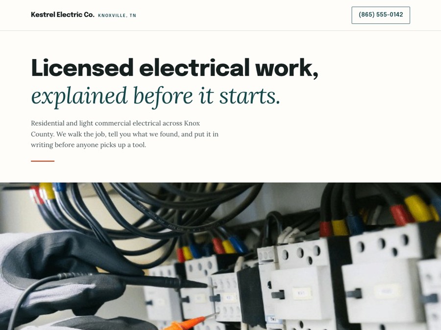 Electrical design — Kestrel Electric Co.
